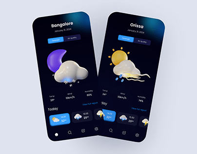 Weather forecast app design