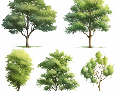 Midjourney AI Cutout Trees for Landscape Design