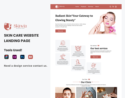 Skincare website landing page