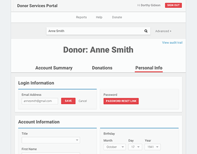 Donor Services App Design