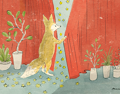 A fox comes on a starry night