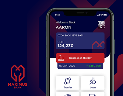 Maximus Bank Mobile App UI/UX Concept
