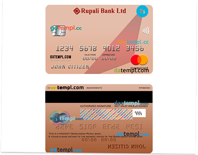 Bangladesh Rupali bank,mastercard