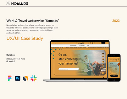 UX/UI case study for Work&Travel Webservice