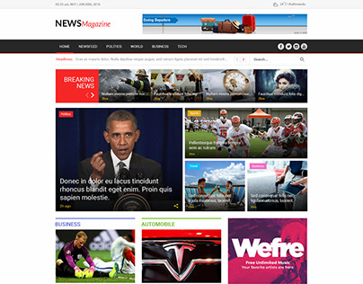 News Portal Wordpress Homepage Design