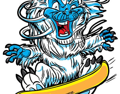 Abominable Snowman Snowboarder