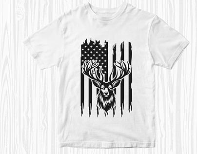 Deer Hunting American Flag Silhouette vector Files