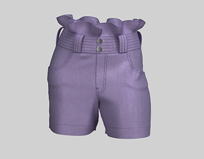 Ladies Short Pant 3d Model