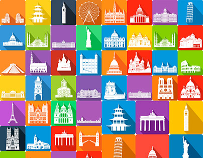 Vector collection of world landmarks