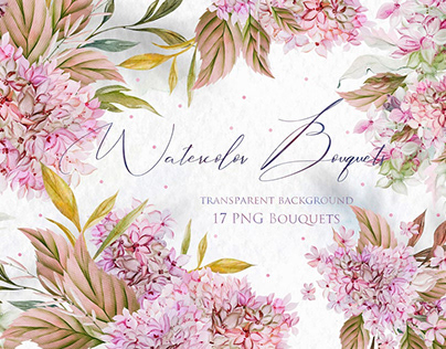 17 Watercolor Bouquets Hydrangea