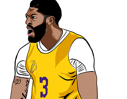 WIP: iPad Drawing of Anthony Davis from the Lakers