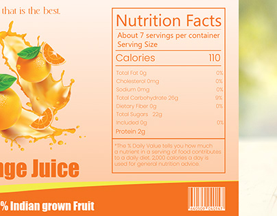 label of juice bottle
