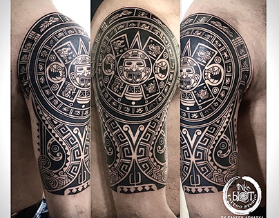 Aztec calendar tattoo
