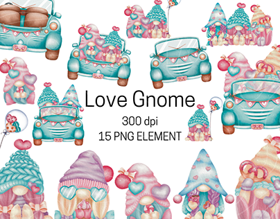 Love Gnome Watercolor