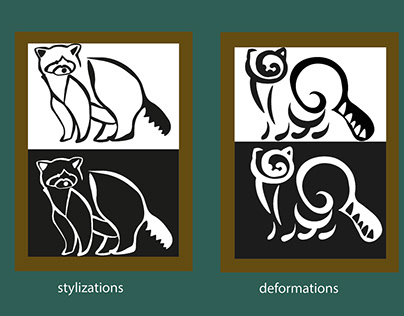 raccoon stylization and deformation works