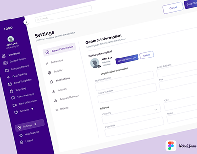 Project thumbnail - CRM Dashboard Settings screen