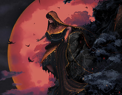 Blood Moon - Dark Fantasy illustration