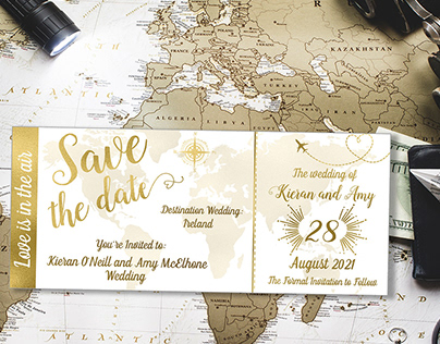 Travel Boarding Pass Save the Date