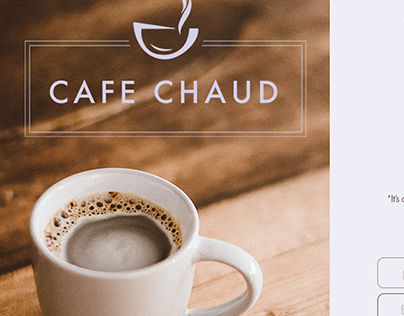Landing page mock up for fictional coffee shop