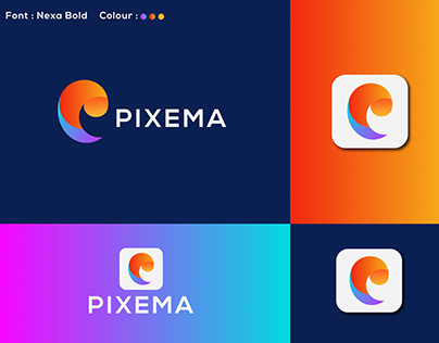 Modern colourful abstract mark p letter logo design