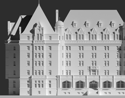 3d - Empress Hotel 3d images for building wrap