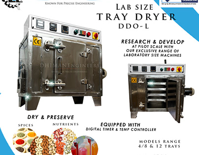 Laboratory Size Tray Dryer DDO-L by Dhiman Engineers