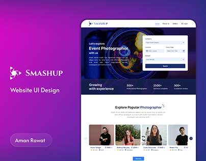 Smashup - A Photographer Booking Website