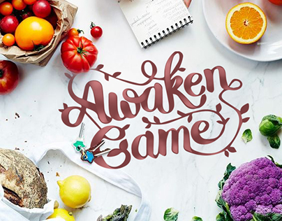 Lettering for the Raw food online Project "Awaken game"
