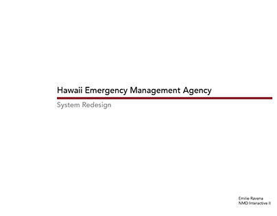 Hawaii EMA System Redesign