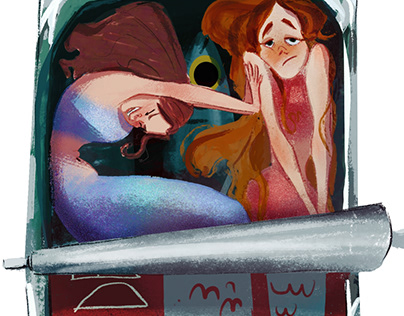Mermaids- Sardines Illustration for mermay 2023