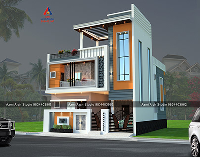 modern home front 3d elevation designer in #nagpur