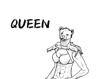 Queen of Hyena (Concept Line Art)