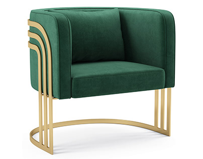 Art Deco Tub Chair Luxdeco 3D model