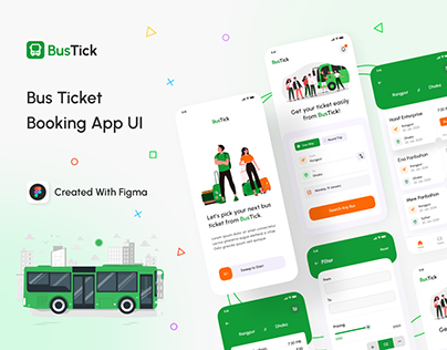 BusTick - Bus Ticket Booking App UI Design
