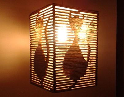 Kocia lampa z tektury / Cat cardboard lamp