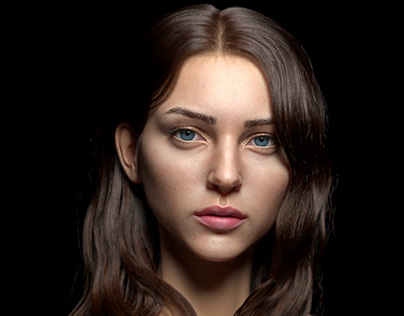 3d realistic woman character