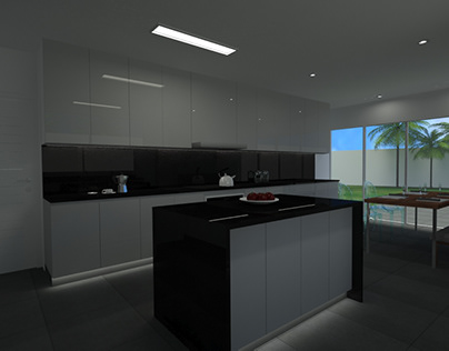 3dmax minimal kitchen design