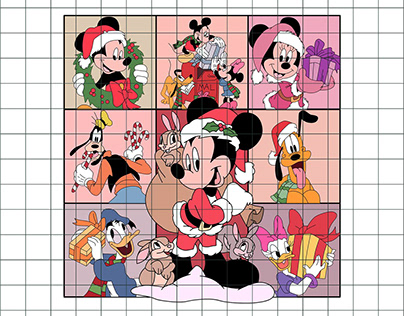 Disney Characters Merry Christmas SVG PNG