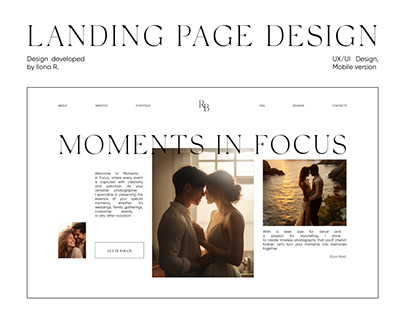 Landing Page Design for the Photographer