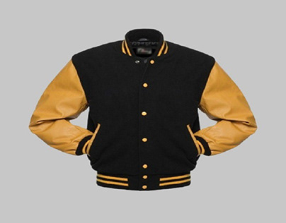 College Black And Yellow Varsity Jacket