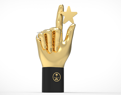 Gold hand trophies for saudi King