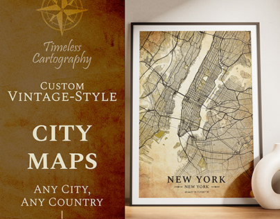 Vintage style city map, any city, digital download