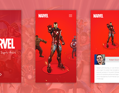 Marvel UI/UX Super Hero App