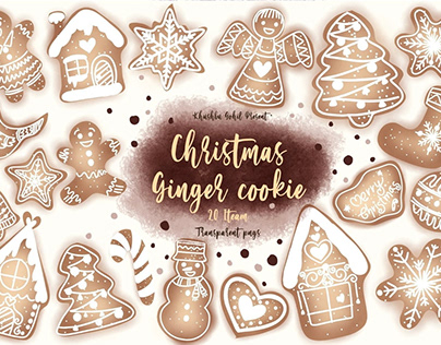 Project thumbnail - Ginger Cookie Clip art set