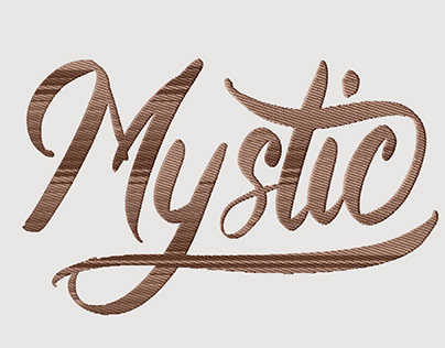 Mystic lettering embroidery