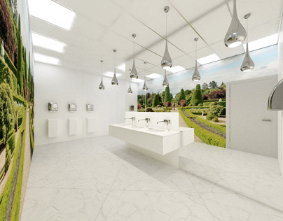Дизайн интерьера уборных медцентра | WC interior design