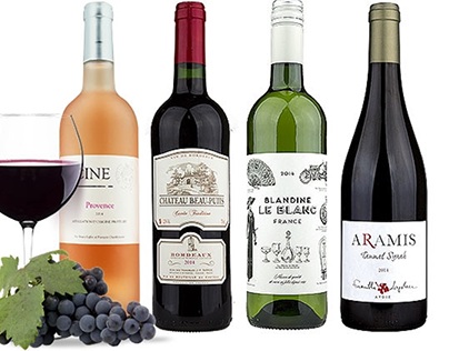 Different kinds of French wine