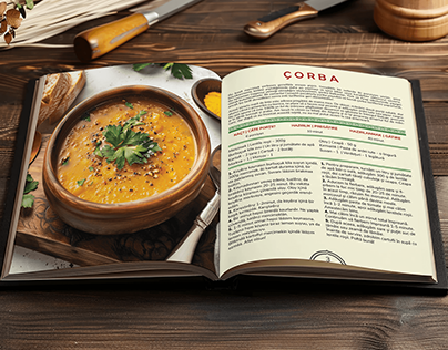 Cookbook design in traditional style