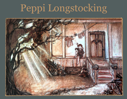 Pastel composition sketch (Peppi Longstocking)