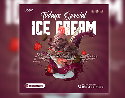 Instagram Post Design / Ice-Cream Social Media